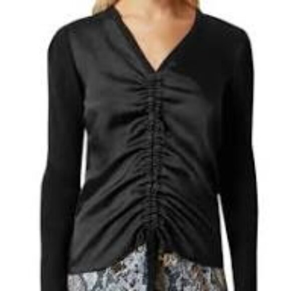 Ted Baker Black  Baniy  Ruched Detail Top Size 3 (US 8) - Picture 1 of 8
